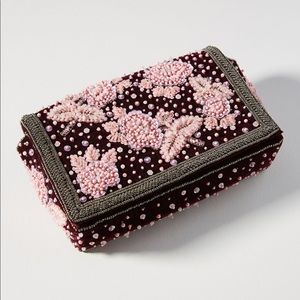 Anthropologie Beaded Velvet Purse